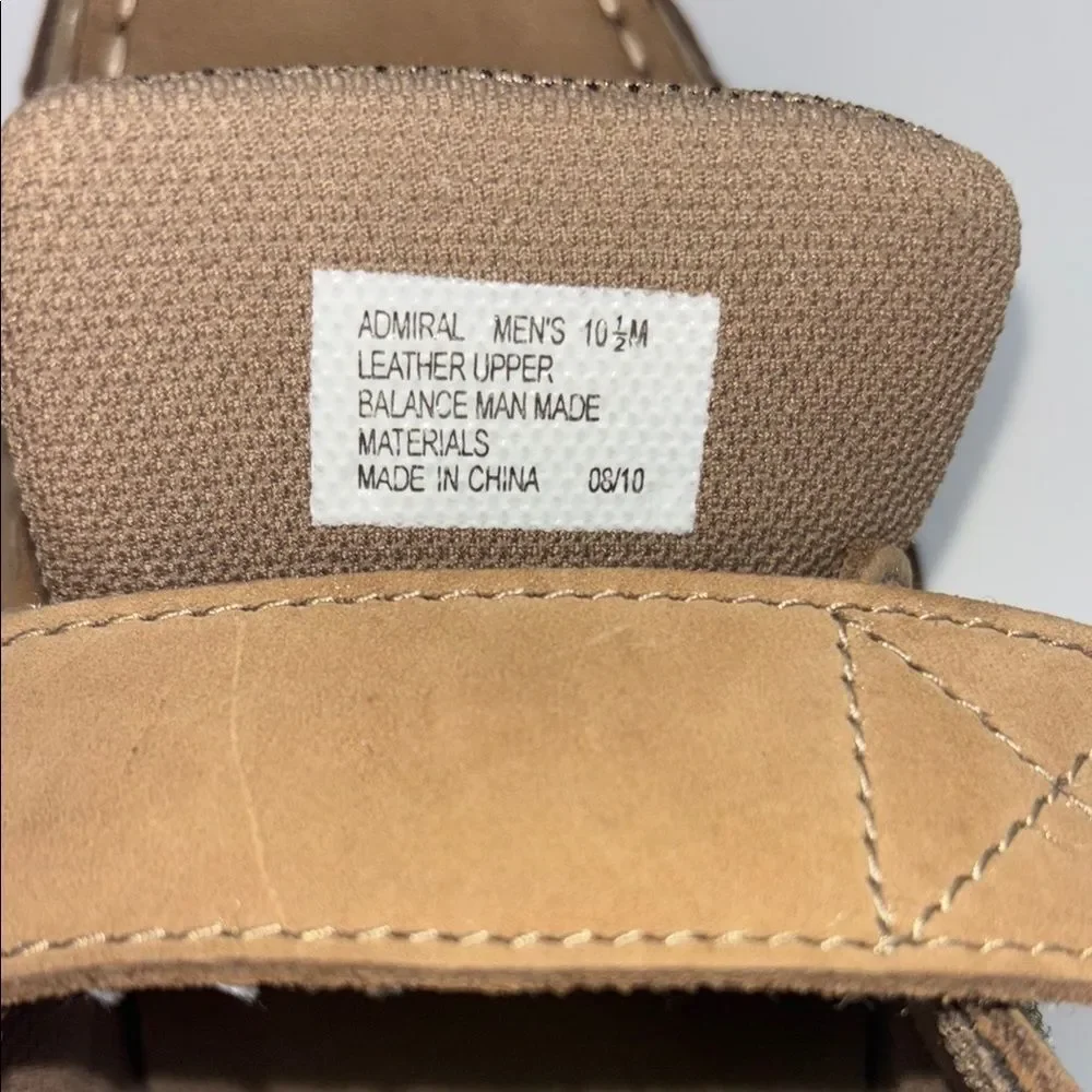 Men's Reel Legends Admiral Neutral Brown Leather Boat Shoe Loafers Size 10 1/2